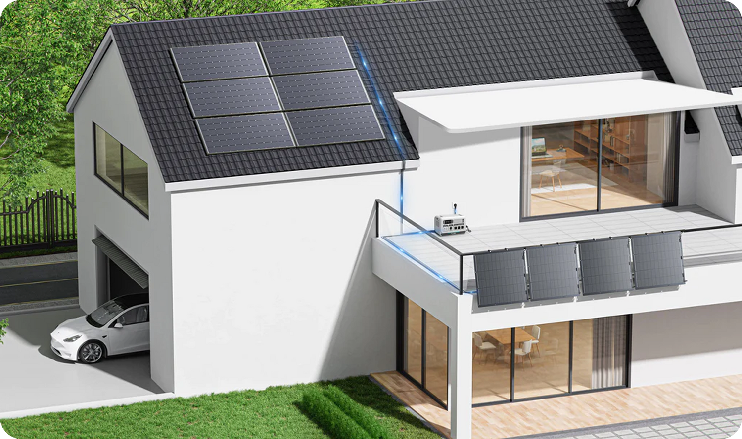 ALLWEI Balkonkraftwerk – Solaranlage mit Speicher für Zuhause
