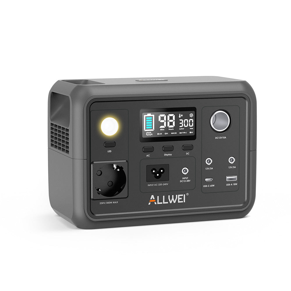 ALLWEI 300W Powerstation 256Wh mit LiFePO4 Akku