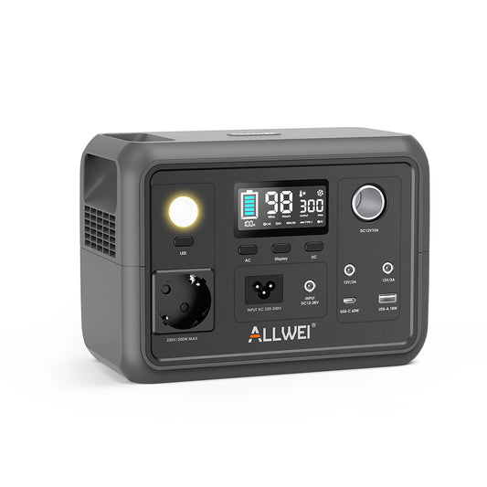 ALLWEI 300W Powerstation 256Wh mit LiFePO4 Akku