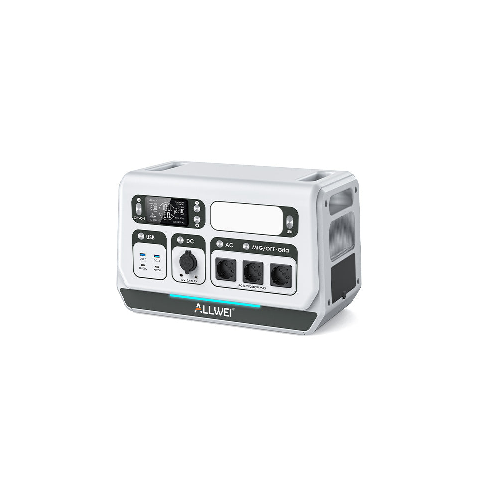 ALLWEI PPS2400Pro BalkonKraftwerk 2200 W bidirektionaler Wechselrichter 2048 Wh, erweiterbar auf 10,24 kWh