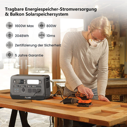 ALLWEI PPS2400Pro Powerstation mit Speicher | 2200W 2048Wh