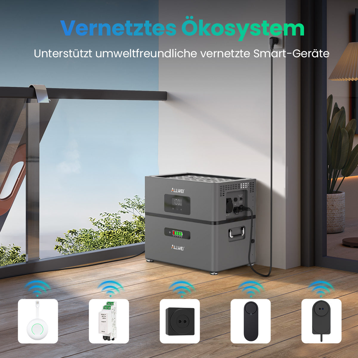 ALLWEI BM1600Pro Balkonkraftwerk,Save up to €2232 on your electricity bill every year.