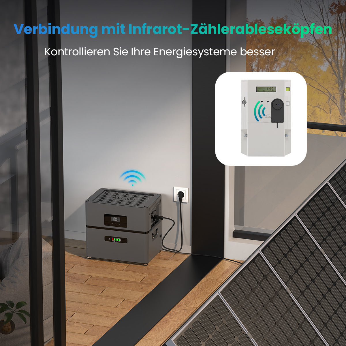 ALLWEI BM1600Pro Balkonkraftwerk,Save up to €2232 on your electricity bill every year.