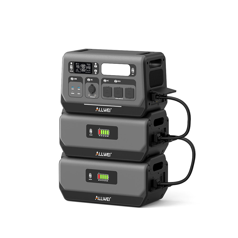 ALLWEI PPS2400Pro BalkonKraftwerk 2200W bidirektionaler Wechselrichter 2048 Wh, erweiterbar auf 10,24 kWh